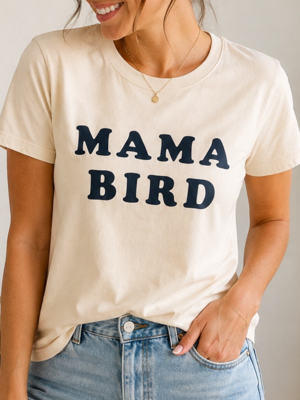 The Bee & The Fox Mama Bird Graphic Tee Cream Size M